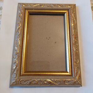 Vintage Ornate Gold Champagne Picture Frame 4x6 Scroll Beaded Baroque Decor